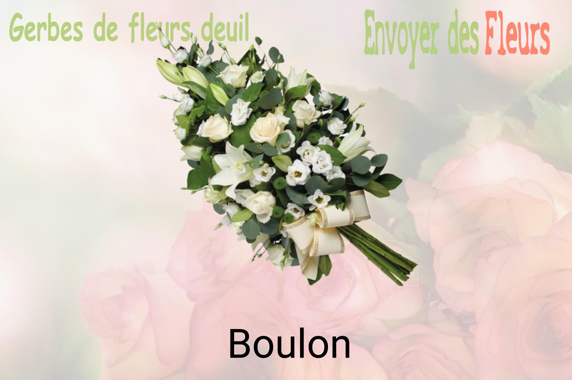 Gerbe de fleurs de deuil livrée à Boulon
